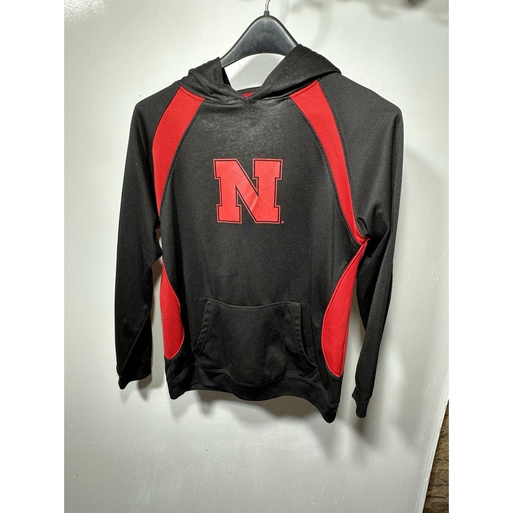 J.America Nebraska Cornhuskers Pullover Hoodie Sweatshirt Black/Red XL